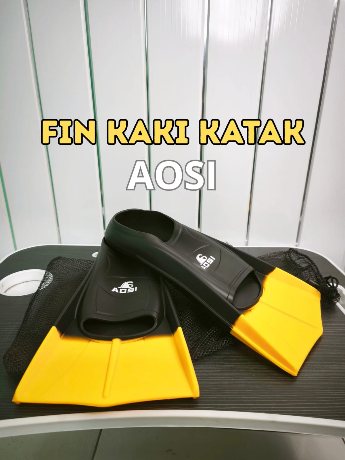Swim Fins Merk AOSI Warna Kuning Hitam